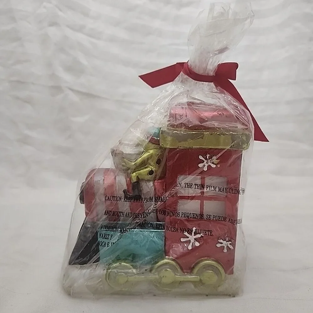 Vintage Christmas JC Penney Home Collection Frog Elf Train Candle Metalic New
